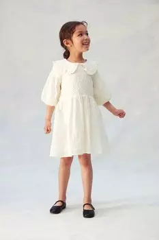 Платье из хлопкового сирсакера H&M, бежевый