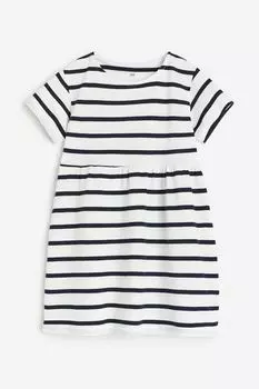 Платье из хлопкового трикотажа H&M, белый