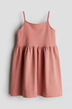 Платье из хлопкового трикотажа H&M, красный