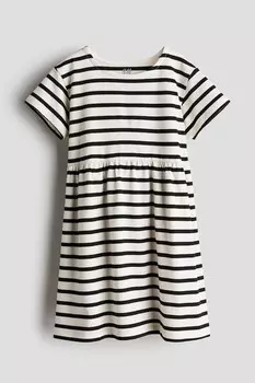 Платье из хлопкового трикотажа H&M, белый