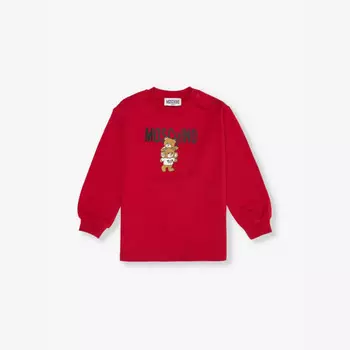 Платье из хлопкового трикотажа с принтом Bear-And-Brand, возраст 6 месяцев-3 года Moschino, красный