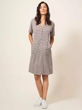 Платье из хлопкового трикотажа White Stuff Tammy, сливовый/разноцветный