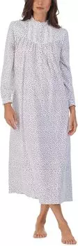 Платье из хлопковой фланели с высоким воротником и длинными рукавами Eileen West, цвет Ditsy Rosebuds