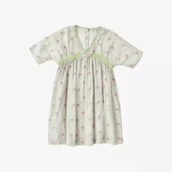 Платье из хлопковой вуали с принтом «Спаржа и букет роз» для 3–12 лет Caramel, цвет rose bouquet print