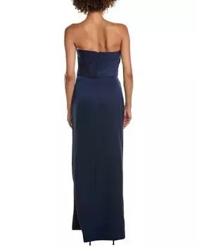 Платье из хны Halston, темно-синий