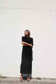 Платье из интерлока с потертым платьем ZARA, цвет charcoal