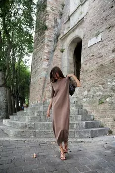 Платье из интерлока с потертым платьем ZARA, мел розовый