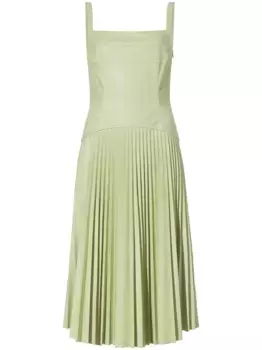 Платье из искусственной кожи с заниженной талией Proenza Schouler White Label, зеленый