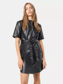 Платье из искусственной кожи, стандартного кроя Noisy May, черный