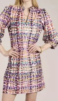 Платье из искусственной замши Sherri Confetti в клетку, многоцветное Tyler Boe, цвет multi