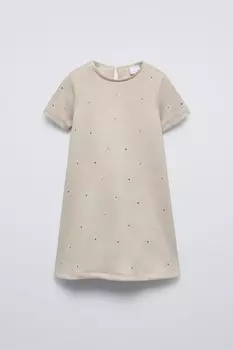 Платье из искусственной замши ZARA, цвет stone