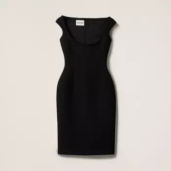 Платье из корзинчатой ткани Miu Miu, черный