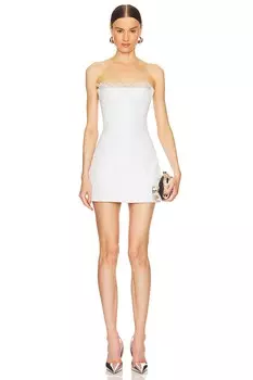 Платье из кожи цвета янтаря Retrofete, белый