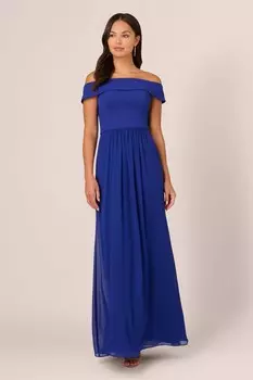 Платье из креп шифона Adrianna Papell, синий