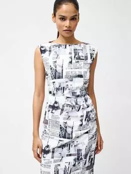 Платье из крепа atlantis dori French Connection, черный/белый