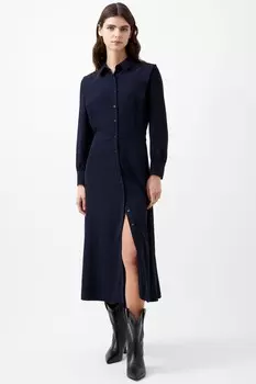 Платье из крепа «Брина» на пуговицах French Connection, синий