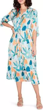 Платье из крепа Citrus Grove NIC+ZOE, цвет Blue Multi