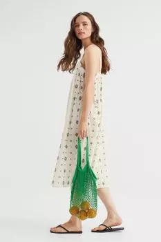 Платье из крепа H&M, крем/узор