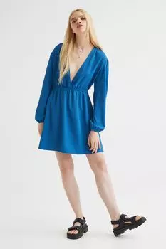 Платье из крепа H&M, синий
