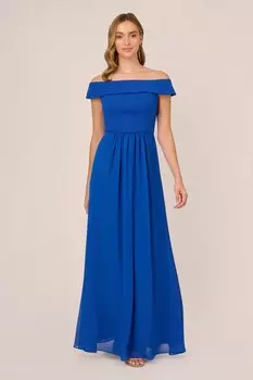 Платье из крепа из шифона Adrianna Papell, синий