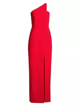 Платье из крепа на одно плечо Liv Foster, красный