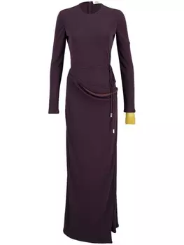 Платье из крепа с драпировкой FENDI, фиолетовый