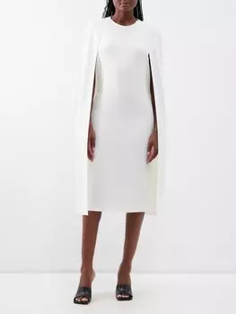 Платье из крепа с накидкой Stella McCartney, белый