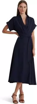 Платье из крепа с поясом LAUREN Ralph Lauren, цвет Lighthouse Navy