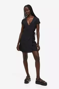Платье из крепа с запахом H&M