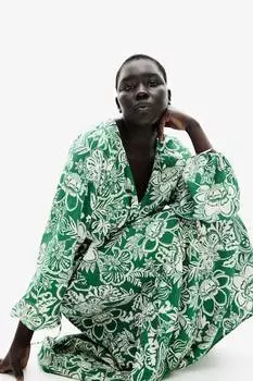 Платье из крепа с завязывающимся поясом H&M, мультиколор