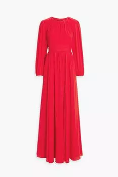 Платье из крепа со сборками MIKAEL AGHAL, красный