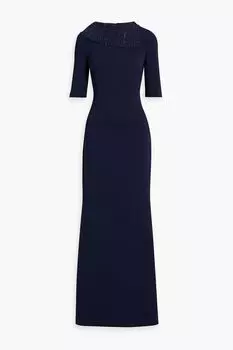 Платье из крепа, украшенное кристаллами BADGLEY MISCHKA, синий