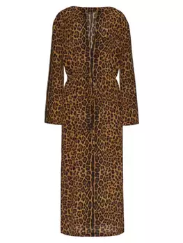 Платье из крепдешина Animalier Valentino Garavani, цвет animal print