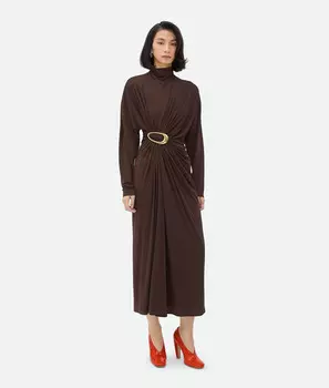 Платье из крепового вискозного джерси Bottega Veneta