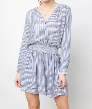 Платье из льна цвета жасмин в полоску тибетского цвета Rails, цвет tibet stripe