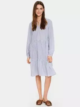 Платье из льняного полотна Saint Tropez, синий/белый