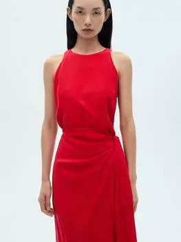 Платье из льняной смеси mogambol Mango, красный