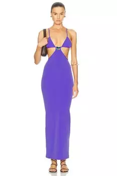Платье из лайкры с вырезом Moodstone Christopher Esber, цвет Grape