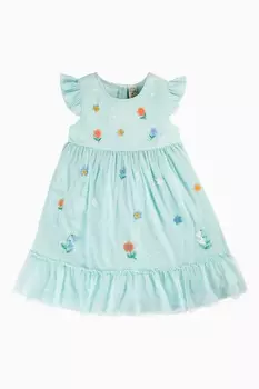 Платье из легкого тюля Frugi, синий