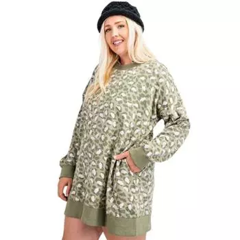 Платье из махровой ткани с леопардовым принтом FASHNZFAB