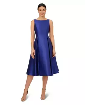 Платье из микадо с карманами Adrianna Papell, синий