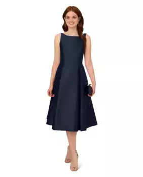 Платье из микадо с карманами Adrianna Papell, тёмно-синий