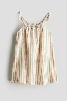 Платье из микса льна H&M, бежевый
