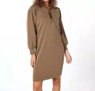 Платье из модала на молнии в армейском зеленом цвете ESQUALO