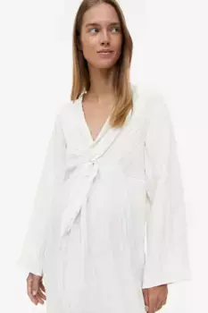 Платье из мятой ткани H&M, белый