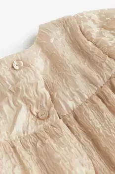Платье из мятой ткани H&M, бежевый