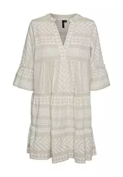 Платье из органического хлопка с разрезом для женщин VERO MODA, цвет Silver