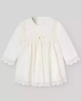 Платье из органзы для девочки с сотами Paz PAZ Rodrguez, цвет Crudo