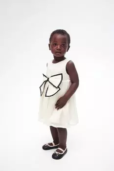 Платье из органзы с бантом H&M, белый