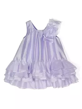 Платье из органзы с цветочной аппликацией Miss Grant Kids, фиолетовый